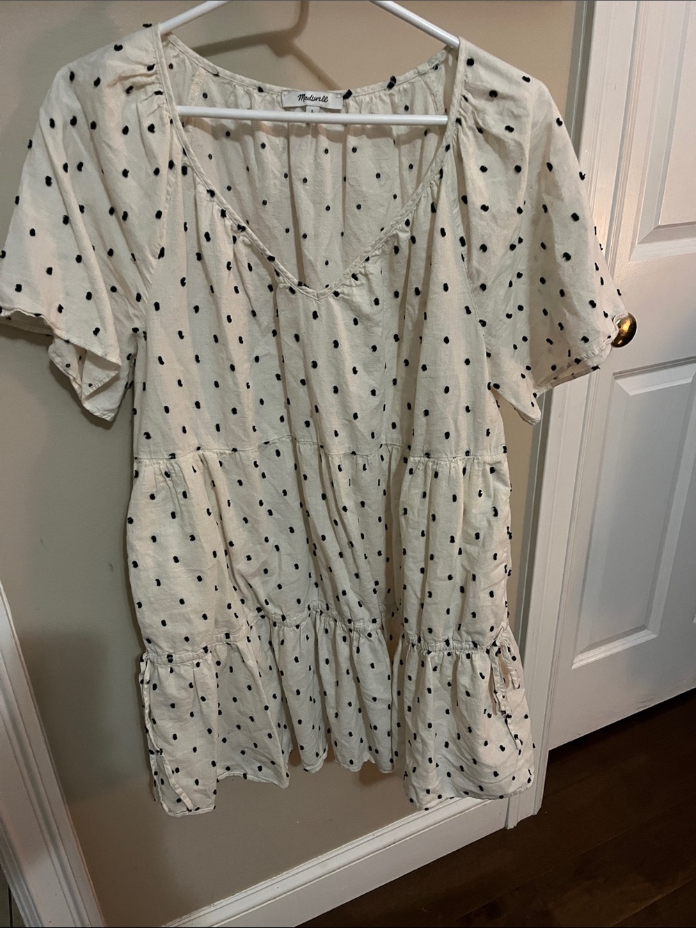 Madewell Polka Dot Ivory Mini Dress